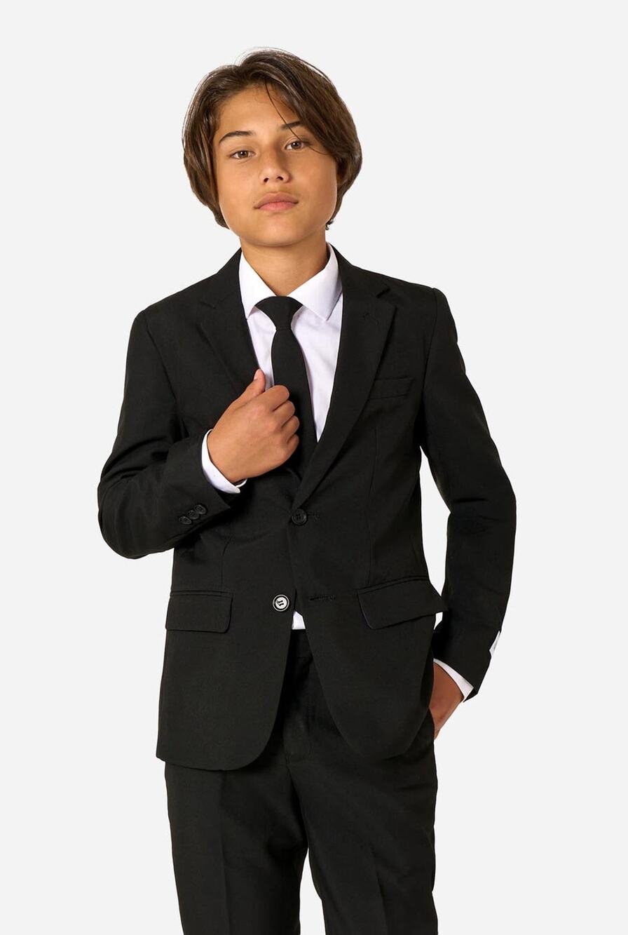 OppoSuits Boys Black Knight Solid Color Suit 8Y